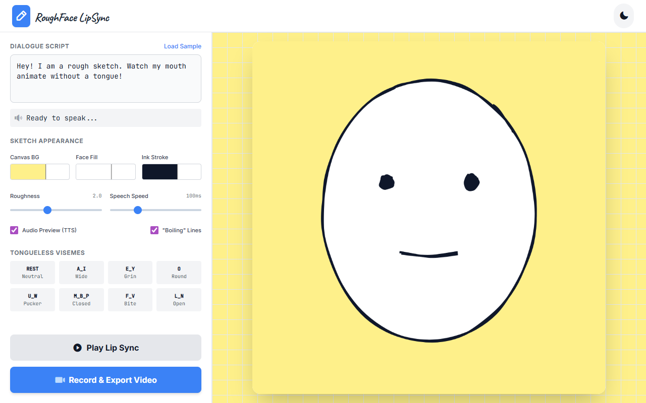 Rough Lip Sync Animator