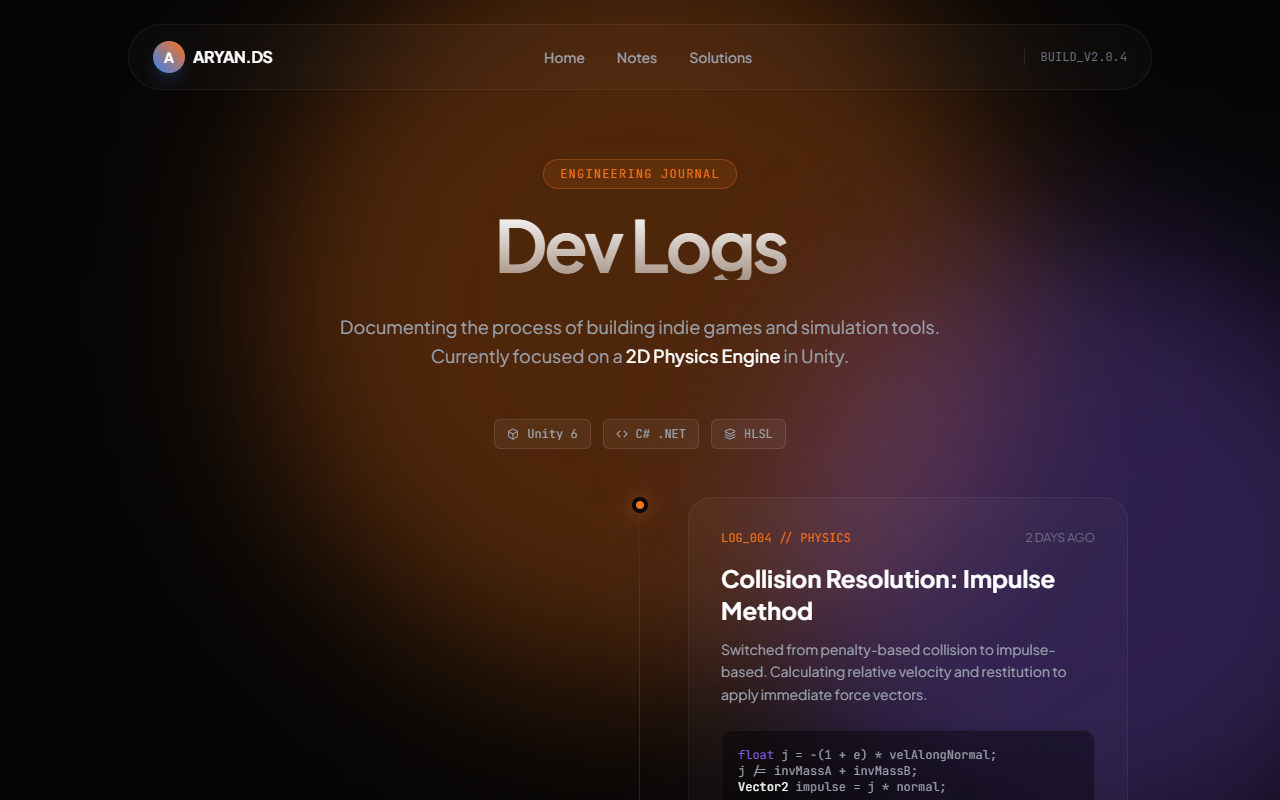Zero Gravity Devlog Page